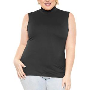 imageSTRETCH IS COMFORT Womens Plus Oh So Soft Sleeveless Mock Neck Top  Perfectly Stylish Cozy Essential for Everyday XS5XLBlack