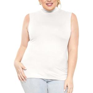 imageSTRETCH IS COMFORT Womens Plus Oh So Soft Sleeveless Mock Neck Top  Perfectly Stylish Cozy Essential for Everyday XS5XLWhite