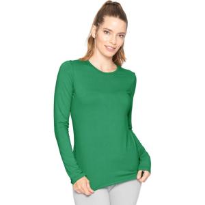 imageSTRETCH IS COMFORT Womens and Plus Oh So Soft Long Sleeve Crew Neck Top  Small  3XKelly Green
