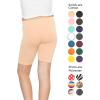 imageSTRETCH IS COMFORT Girls Cotton Biker Shorts and Cartwheel Shorts  Two Lengths to Choose from  Size 414Beige