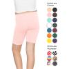 imageSTRETCH IS COMFORT Girls Cotton Biker Shorts and Cartwheel Shorts  Two Lengths to Choose from  Size 414Light Pink