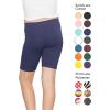 imageSTRETCH IS COMFORT Girls Cotton Biker Shorts and Cartwheel Shorts  Two Lengths to Choose from  Size 414Navy Blue