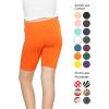 imageSTRETCH IS COMFORT Girls Cotton Biker Shorts and Cartwheel Shorts  Two Lengths to Choose from  Size 414Orange