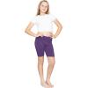imageSTRETCH IS COMFORT Girls Cotton Biker Shorts and Cartwheel Shorts  Two Lengths to Choose from  Size 414Purple