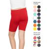 imageSTRETCH IS COMFORT Girls Cotton Biker Shorts and Cartwheel Shorts  Two Lengths to Choose from  Size 414Red