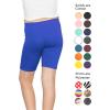 imageSTRETCH IS COMFORT Girls Cotton Biker Shorts and Cartwheel Shorts  Two Lengths to Choose from  Size 414Royal Blue