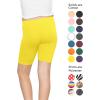 imageSTRETCH IS COMFORT Girls Cotton Biker Shorts and Cartwheel Shorts  Two Lengths to Choose from  Size 414Yellow