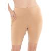 imageSTRETCH IS COMFORT Women and Plus Size High Waist Biker Shorts Full and Knee Length Leggings with PocketBeige