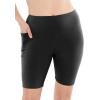 imageSTRETCH IS COMFORT Women and Plus Size High Waist Biker Shorts Full and Knee Length Leggings with PocketBlack