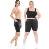 imageSTRETCH IS COMFORT Women and Plus Size High Waist Biker Shorts Full and Knee Length Leggings with PocketBlack