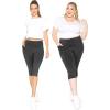 imageSTRETCH IS COMFORT Women and Plus Size High Waist Biker Shorts Full and Knee Length Leggings with PocketBlack