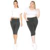 imageSTRETCH IS COMFORT Women and Plus Size High Waist Biker Shorts Full and Knee Length Leggings with PocketCharcoal Gray