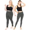 imageSTRETCH IS COMFORT Women and Plus Size High Waist Biker Shorts Full and Knee Length Leggings with PocketCharcoal Gray