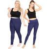 imageSTRETCH IS COMFORT Women and Plus Size High Waist Biker Shorts Full and Knee Length Leggings with PocketNavy Blue