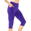 imageSTRETCH IS COMFORT Women and Plus Size High Waist Biker Shorts Full and Knee Length Leggings with PocketPurple
