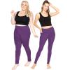 imageSTRETCH IS COMFORT Women and Plus Size High Waist Biker Shorts Full and Knee Length Leggings with PocketPurple