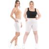imageSTRETCH IS COMFORT Women and Plus Size High Waist Biker Shorts Full and Knee Length Leggings with PocketWhite