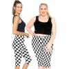 imageSTRETCH IS COMFORT Womens Plus Size Knee ampamp Full Length Leggings  XLarge  7XCheckered Black and White