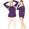 imageSTRETCH IS COMFORT Womens and Plus Oh So Soft Long Sleeve Crew Neck Top  Small  3XPurple