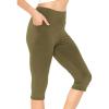 imageSTRETCH IS COMFORT Women and Plus Size High Waist Biker Shorts Full and Knee Length Leggings with PocketOlive Green