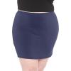 imageWomens Cotton Soft Stretch Fabric Basic Mini Skirt  Small  5XNavy Blue