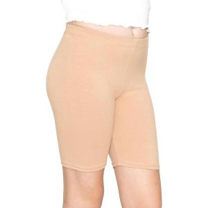imageSTRETCH IS COMFORT Girls Cotton Biker Shorts and Cartwheel Shorts  Two Lengths to Choose from  Size 414Beige