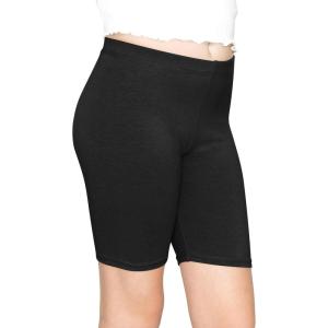 imageSTRETCH IS COMFORT Girls Cotton Biker Shorts and Cartwheel Shorts  Two Lengths to Choose from  Size 414Black