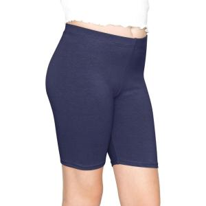 imageSTRETCH IS COMFORT Girls Cotton Biker Shorts and Cartwheel Shorts  Two Lengths to Choose from  Size 414Navy Blue
