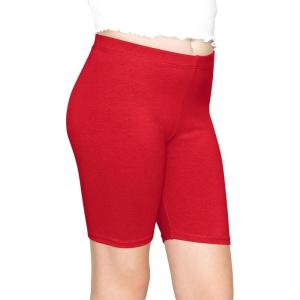 imageSTRETCH IS COMFORT Girls Cotton Biker Shorts and Cartwheel Shorts  Two Lengths to Choose from  Size 414Red