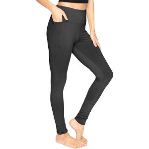 imageSTRETCH IS COMFORT Women and Plus Size High Waist Biker Shorts Full and Knee Length Leggings with PocketBlack