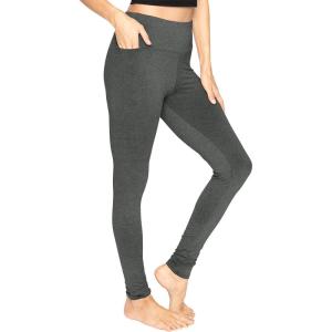 imageSTRETCH IS COMFORT Women and Plus Size High Waist Biker Shorts Full and Knee Length Leggings with PocketCharcoal Gray