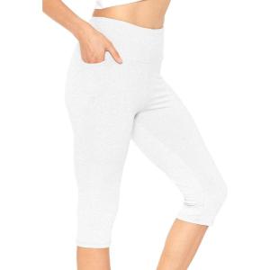 imageSTRETCH IS COMFORT Women and Plus Size High Waist Biker Shorts Full and Knee Length Leggings with PocketHeather Gray