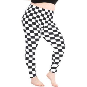 imageSTRETCH IS COMFORT Womens Plus Size Knee ampamp Full Length Leggings  XLarge  7XCheckered Black and White