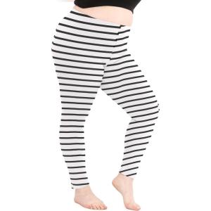 imageSTRETCH IS COMFORT Womens Plus Size Knee ampamp Full Length Leggings  XLarge  7XNautical Black Stripes