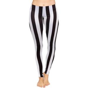 imageSTRETCH IS COMFORT Womens Plus Size Knee ampamp Full Length Leggings  XLarge  7XVertical Black and White Stripes