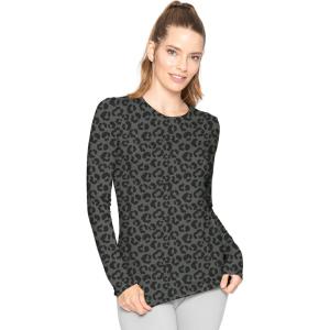 imageSTRETCH IS COMFORT Womens and Plus Oh So Soft Long Sleeve Crew Neck Top  Small  3XBlack Cheetah