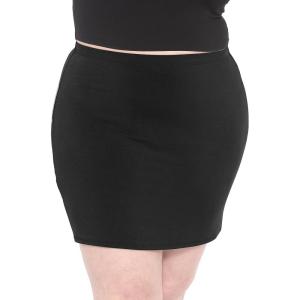 imageWomens Cotton Soft Stretch Fabric Basic Mini Skirt  Small  5XBlack