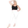 imageOSS Womens High Waist Crop Leggings with Pocket White 2X