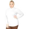 imageSTRETCH IS COMFORT Womens Oh So Soft Classic Fit Long Sleeve Mock Neck Top White 2X