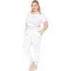 imageSTRETCH IS COMFORT Womens Smocked Waistband Joggers with Pockets Ruched Ankle White XLarge