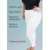 imageWomens DTY High Waist Ruched Ankle Leggings White 3X