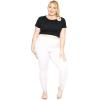 imageWomens DTY High Waist Ruched Ankle Leggings White 3X