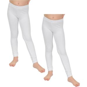 imageGirls 2 Pack Oh So Soft Footless Leggings  Stretchy  Size 214  Made in USAWhite