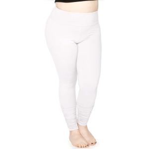 imageWomens DTY High Waist Ruched Ankle Leggings White 3X