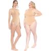 imageSTRETCH IS COMFORT Womens and Plus Oh So Soft High Neck Bikini Leotard Bodysuit with Snap ClosureBeige