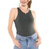 imageSTRETCH IS COMFORT Womens and Plus Oh So Soft High Neck Bikini Leotard Bodysuit with Snap ClosureCharcoal Gray