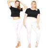 imageSTRETCH IS COMFORT Womens DTY High Waist Ruched Ankle Leggings White Medium
