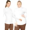 imageSTRETCH IS COMFORT Womens Oh So Soft Classic Fit Long Sleeve Mock Neck Top White Medium