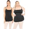 imageSTRETCH IS COMFORT Womens Oh So Soft Ruched HIPS Long Camisole 2 PackBlack