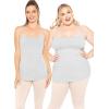 imageSTRETCH IS COMFORT Womens Oh So Soft Ruched HIPS Long Camisole 2 PackHeather Gray